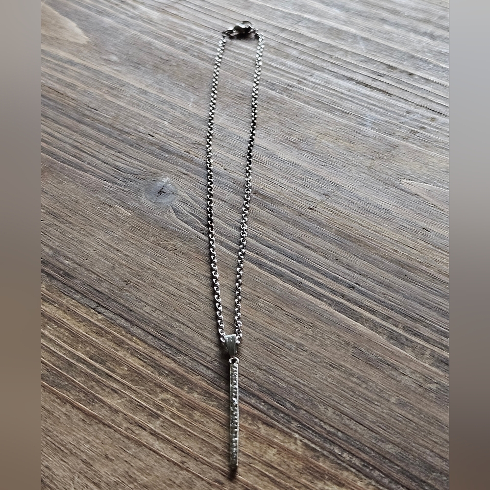 Pastels Silver Minimalist Necklace with Dainty Chain and Elongated Pendant